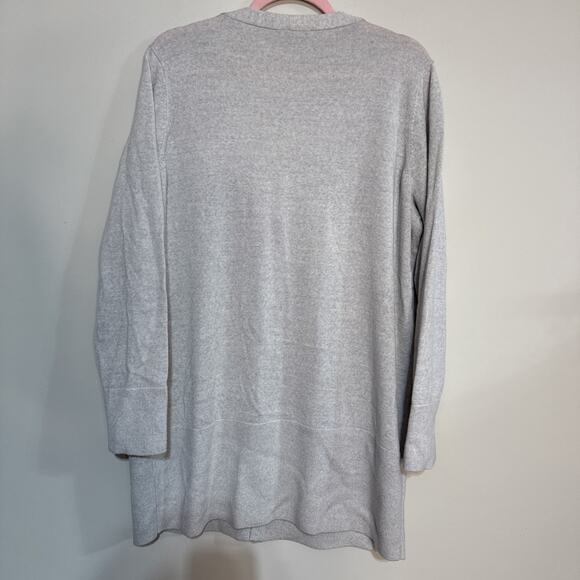 Eileen Fisher Merino Wool V-Neck Long Cardigan Pearl Sz M - Picture 8 of 15